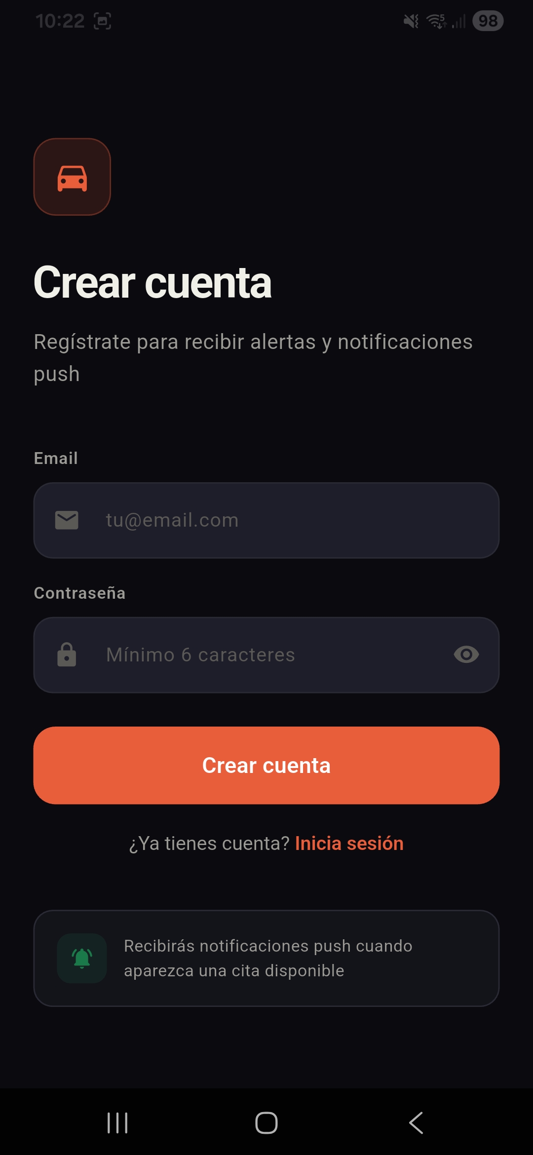 Pantalla principal